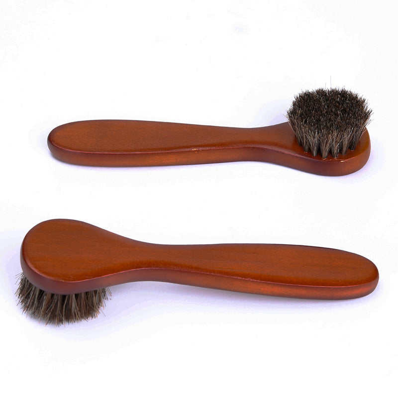 Horsehair Shoe Brush Soft Bristle Polishing Cleaning Brush for Leather Shoes Care – Dust Removal, Buffing & Shoe Shine Tool