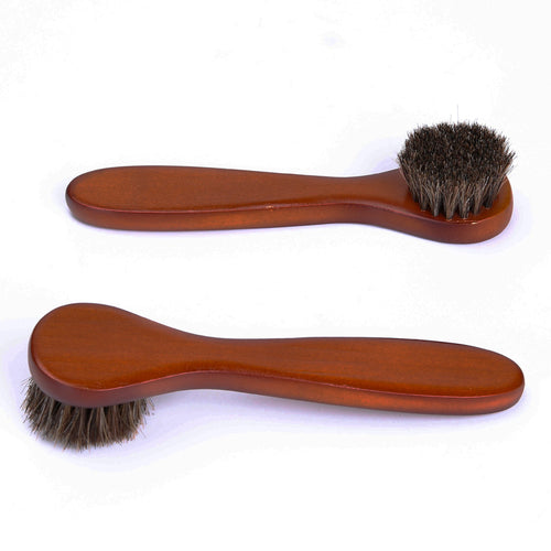 Horsehair Shoe Brush Soft Bristle Polishing Cleaning Brush for Leather Shoes Care – Dust Removal, Buffing & Shoe Shine Tool